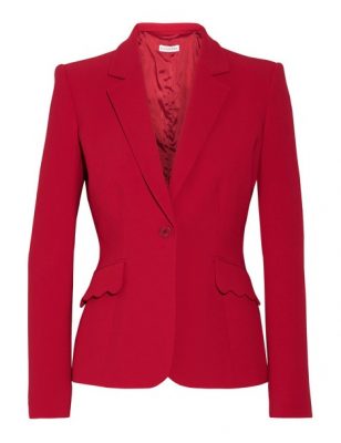 Inspired by the pre-Raphaelites (a group of English creative), Altuzarra’s pre-fall collection features expertly tailored separates from ruby-red crepe. This Gromwell blazer has beautifully academic structured shoulders, along with scalloped pockets and an inverted back pleat in what’s a feminine twist on masculine power dressing.