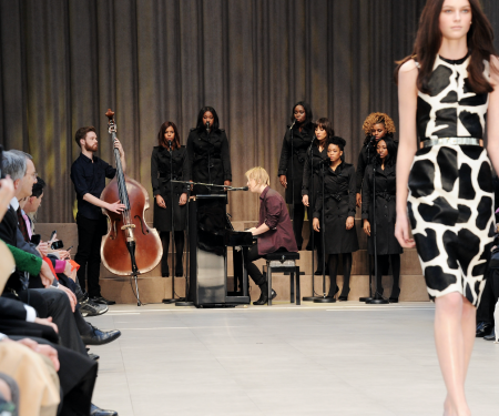 Singer Tom Odell performs at Burberry’s autumn/winter 2013 womenswear show