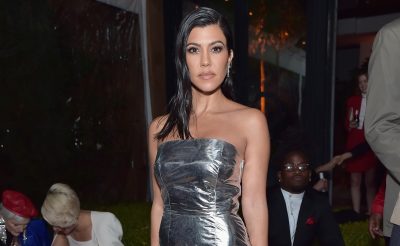 Kourtney Kardashian Wears Metallic Trend