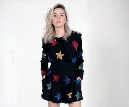 Modern beauty: Hannah Rasekh wears dress by Saint Laurent