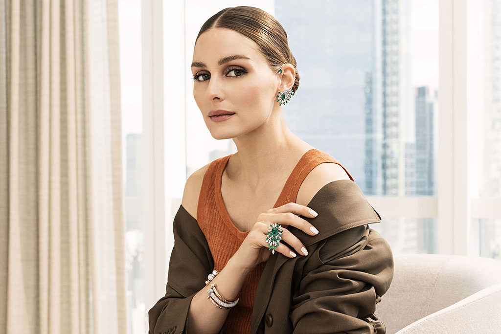 Olivia Palermo wears the Golden Oasis high jewellery collection from Piaget