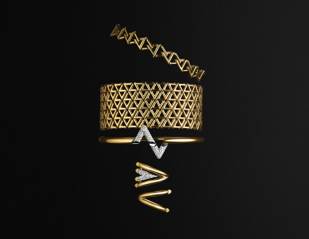 Louis Vuitton 2010 Gold and Silver Love Letters Ring Set · INTO