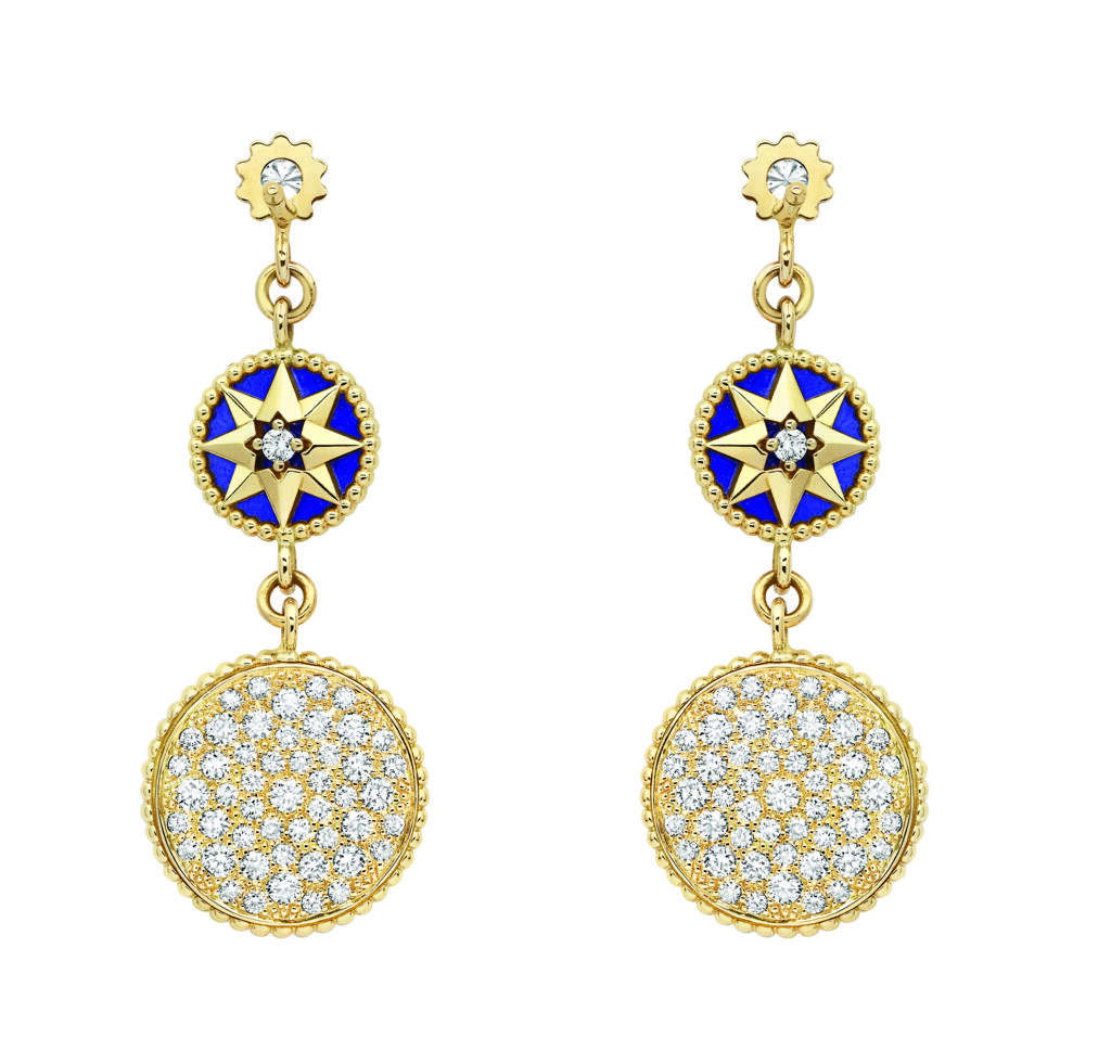 Rose Des Vents Earrings Yellow, Pink and White Gold, Diamonds and