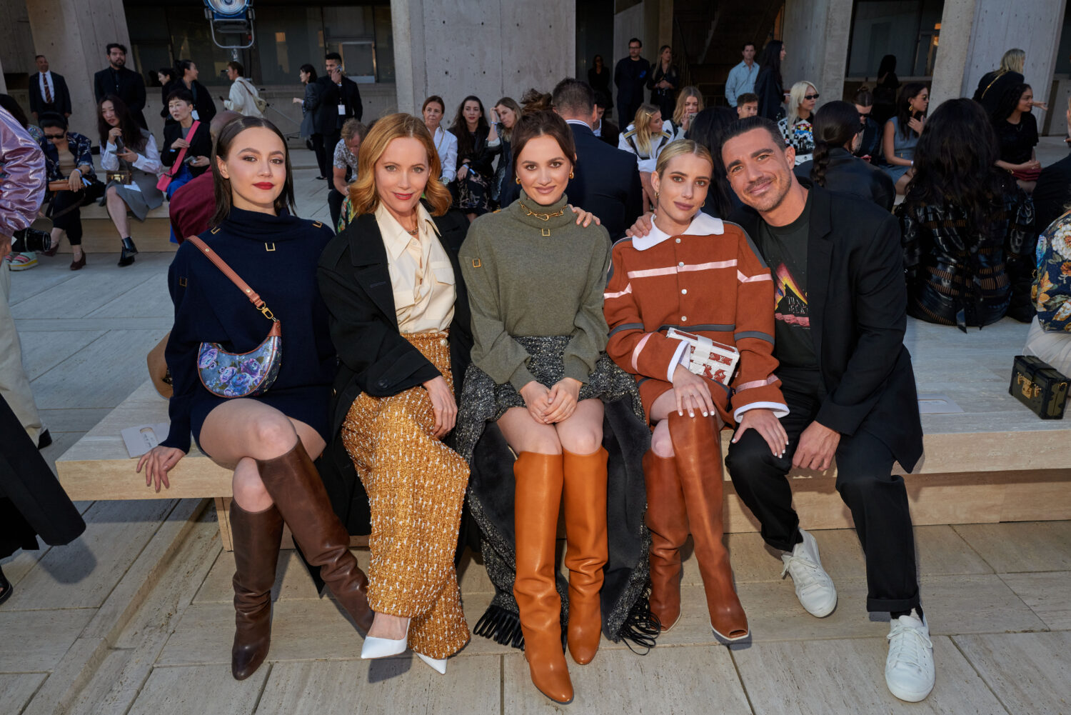 Emma Roberts, Beige Boots, Black Louis Vuitton Purse, Emma Roberts Beige  Boots Street Style Autumn Winter 2019, Image#0